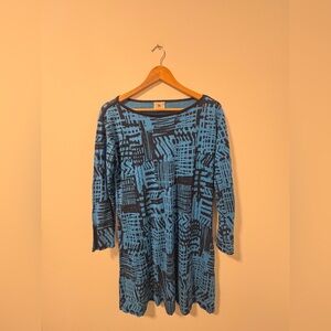 Nanso Vintage Geometric Long Sleeve Dress